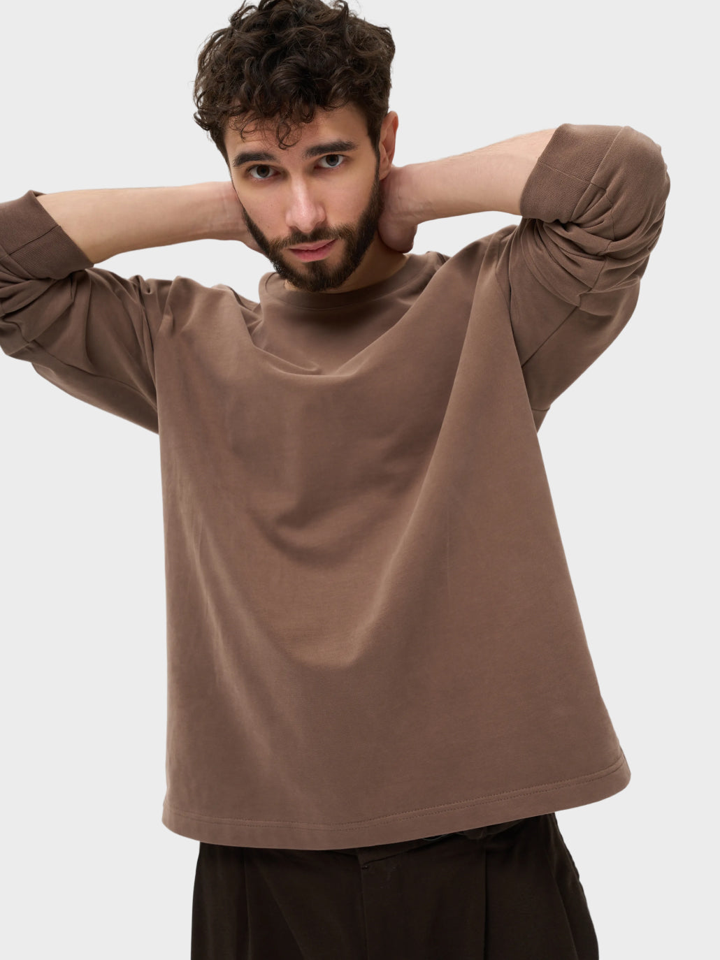 Лонгслів чоловічий світло-коричневий